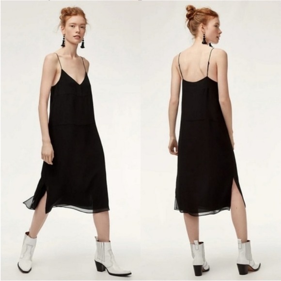 Little Moon Dresses & Skirts - Aritzia Little Moon Astro Black Slip Dress Medium